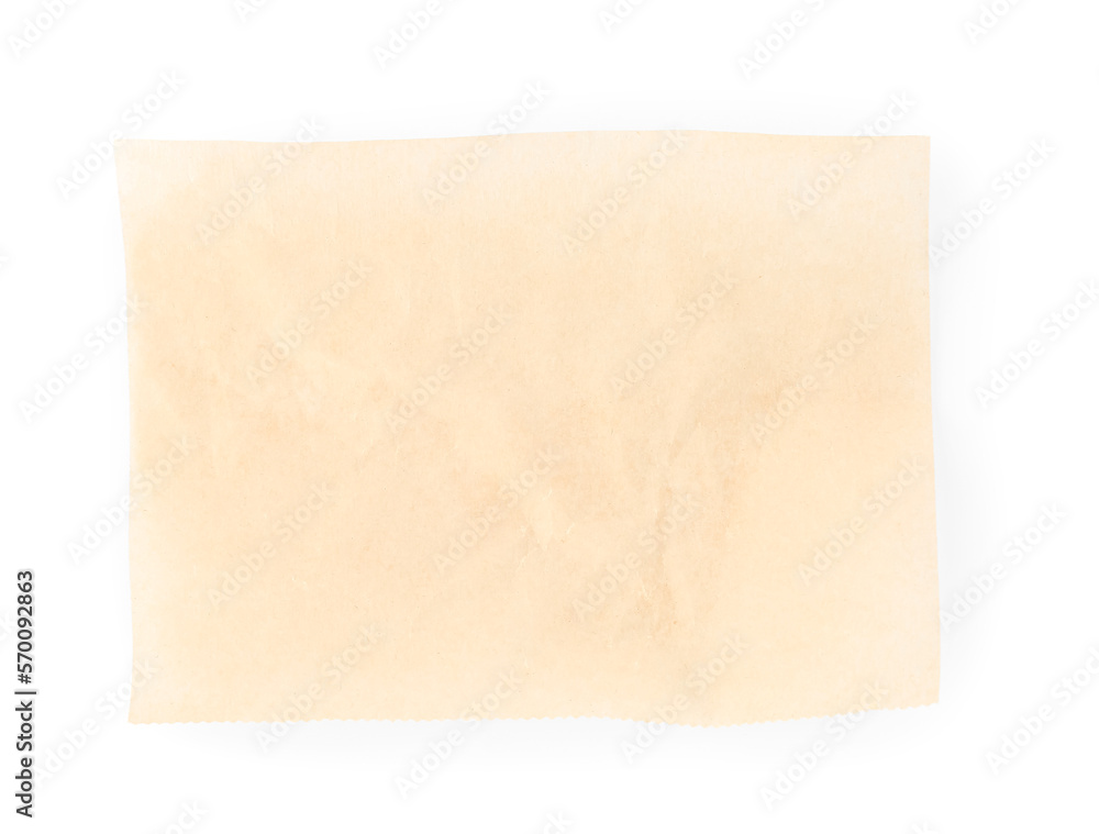 Sheet of baking paper isolated on white background Sheet of baking paper isolated on white background