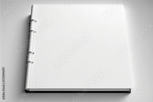 Wallpaper Mural Blank open notebook / ring binder with white background, copyspace. Angle top down view. School, business, art. Generative AI Torontodigital.ca