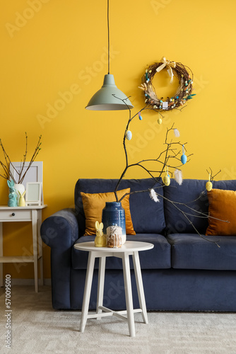 Living room decorated for e...