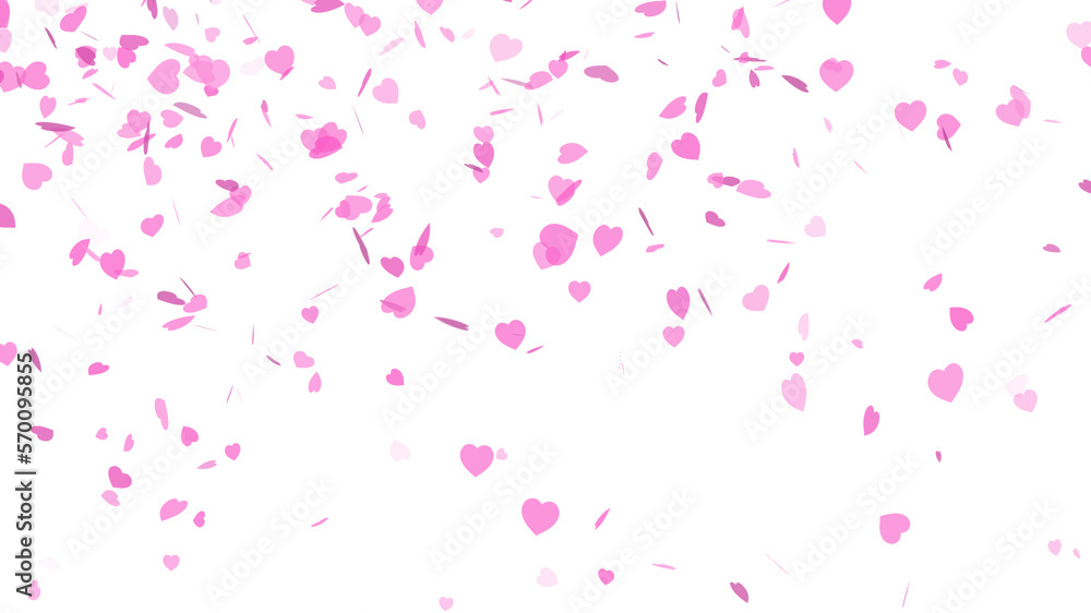 Pink hearts falling illustration on Transparent background love heart for valentines day background Pink hearts falling illustration on Transparent background love heart for valentines day background