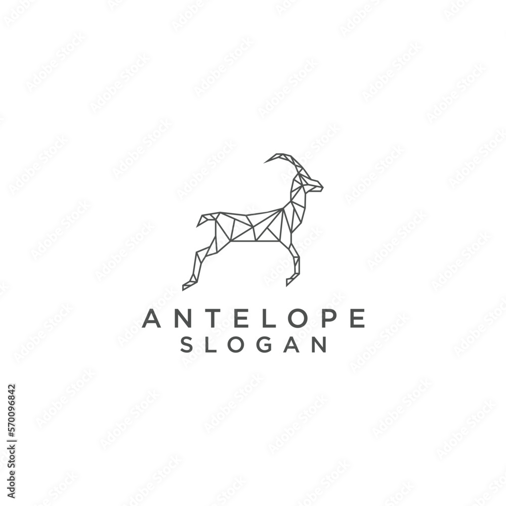 Antelope geomectric logo design icon vector