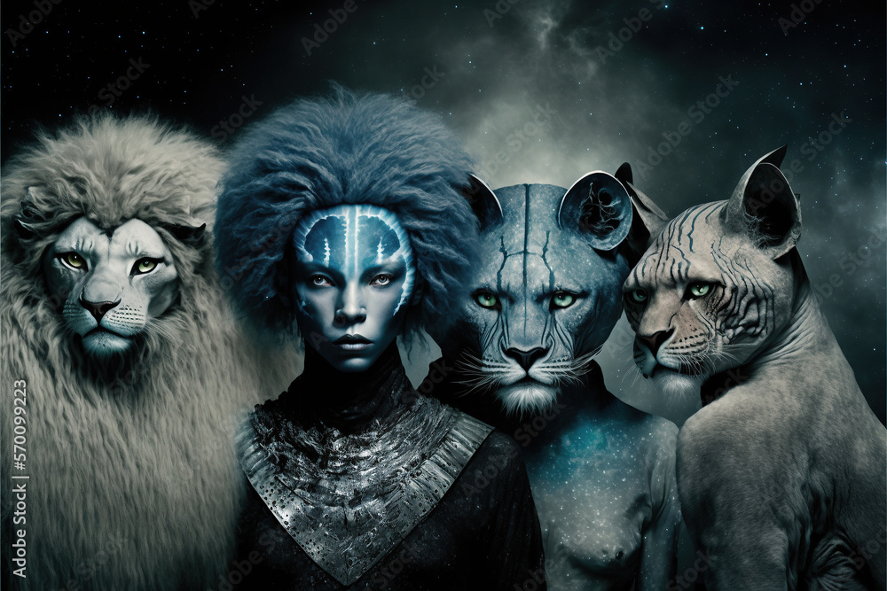 Feline Lion Headed Extra Terrestrial Alien Beings from Lyra created ...