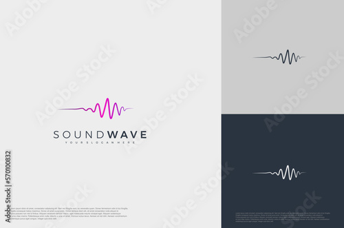 Music sound waves symbols. Audio icon, voice equalizer pulse element idea. Modern creative logo vector template.