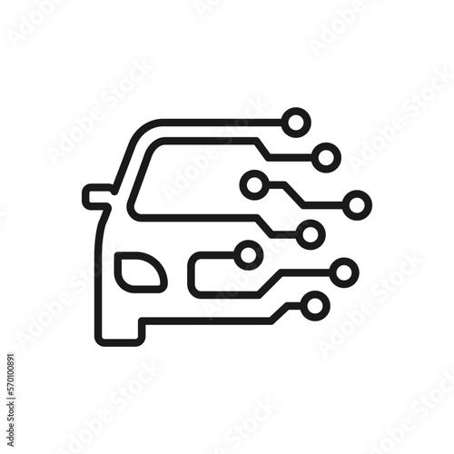 Smart car. Electric vehicle. Automotive technology icon concept isolated on white background. Vector illustration