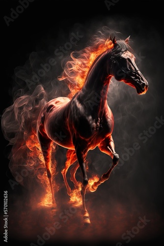 fire horse running