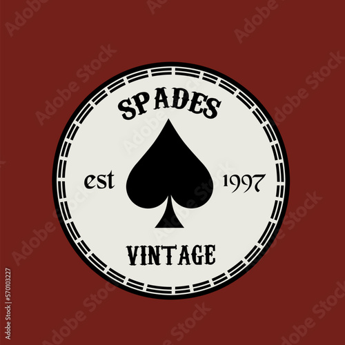 illustration vector of spades card in vintage symbol perfect for print,ect