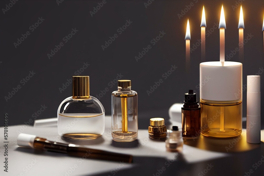 chemical beaker , flask is on white table with blotting paper