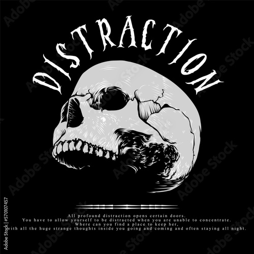 Skull streetwear design clothing vector  for t shirt