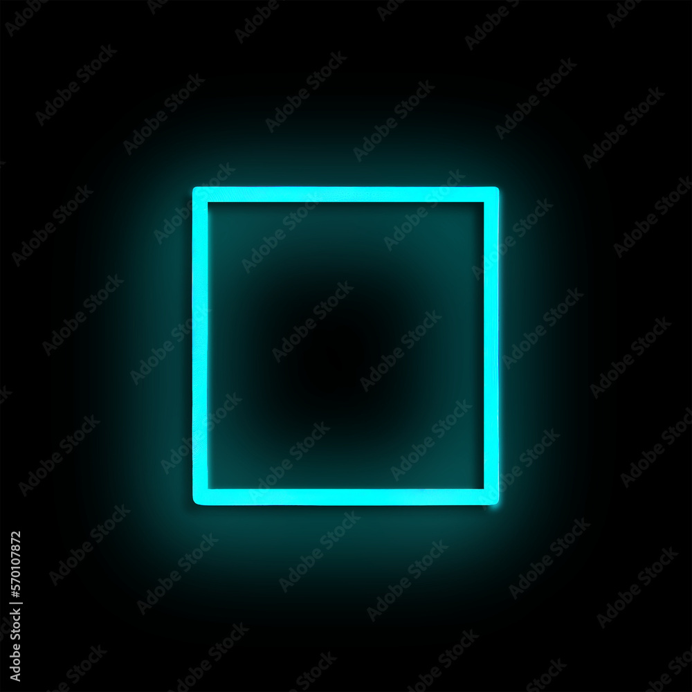 Neon blue, square frame, black background, glowing, simple, sign, empty frame Neon blue, square frame, black background, glowing, simple, sign, empty frame