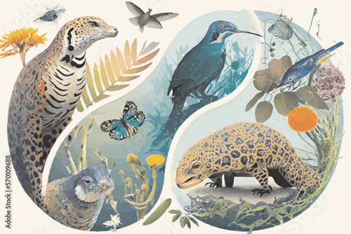 a group of animals that are standing in the grass, biodiversity day 