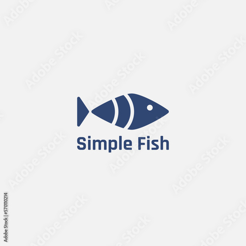 Simple fish logo with two lines.