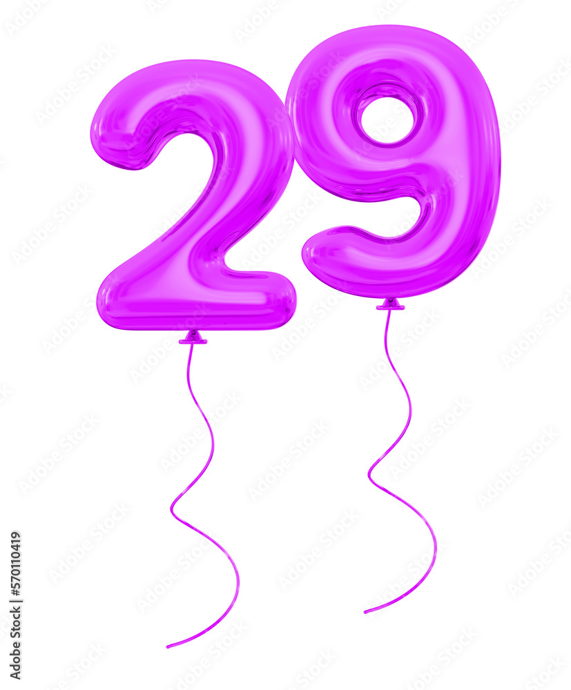 29 Purple Balloon Number