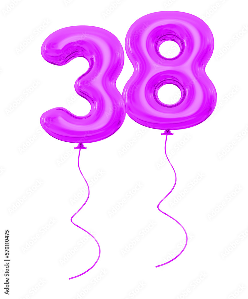 38 Purple Balloon Number