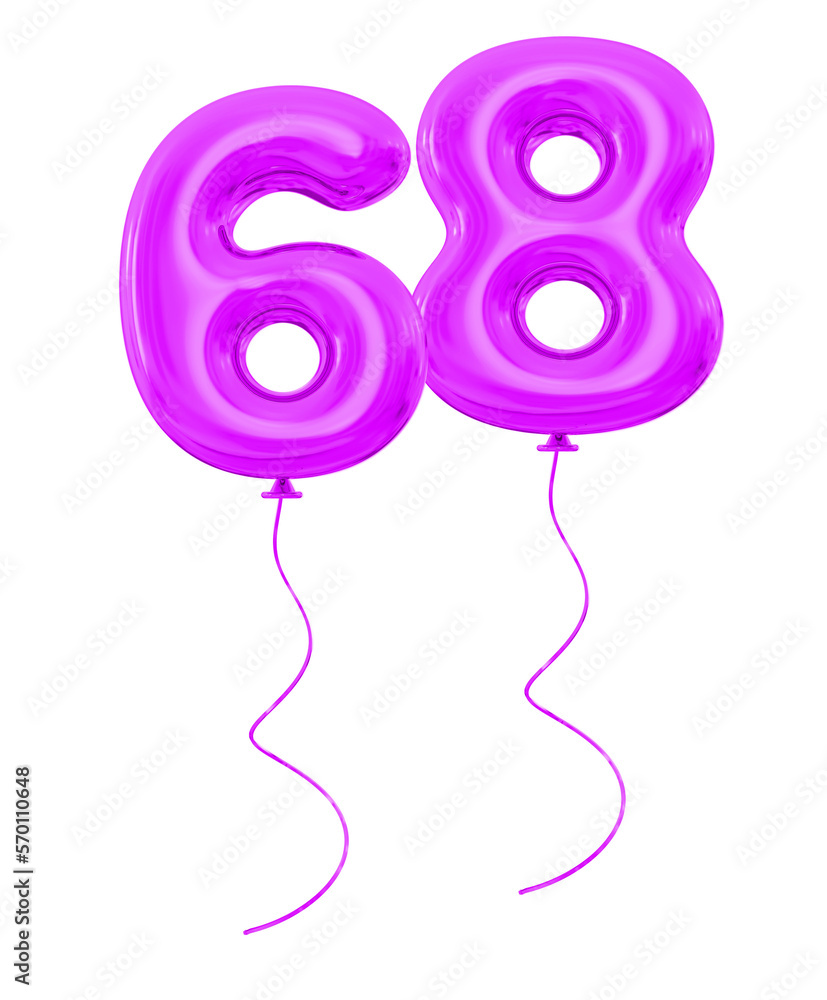 68 Purple Balloon Number