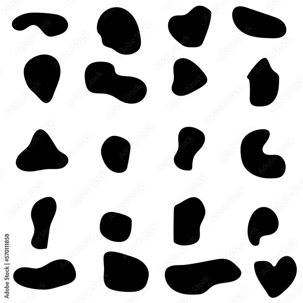 Fantasy different spots blots. Geometric art print. Vector illustration. Fantasy different spots blots. Geometric art print. Vector illustration.