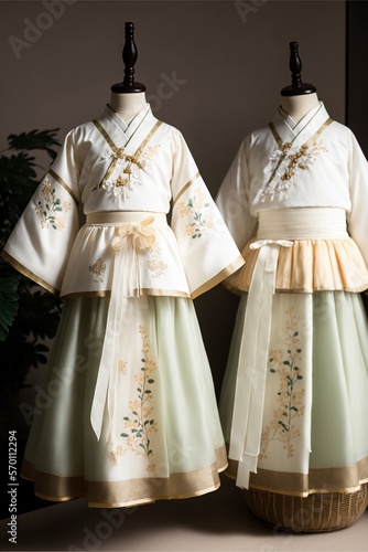 very beautiful chinese dress for children. Generative Ai.