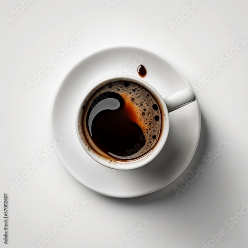 cup of coffee on white background, the simple beauty of a perfectly brewed black coffee. This photo captures the essence of coffee culture with a minimalist white background