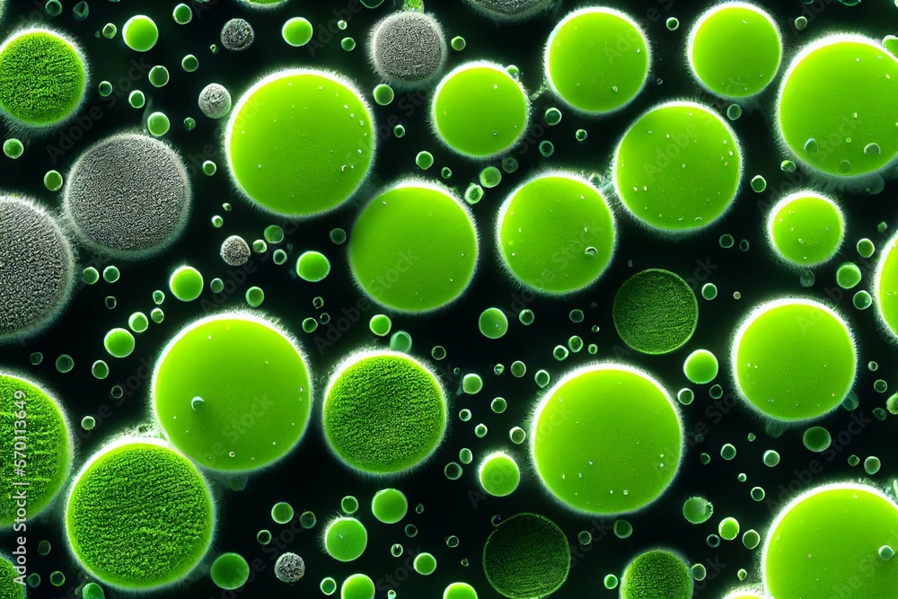 Unicellular green algae chlorella spirulina with large cells single