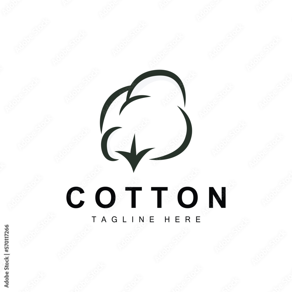 Cotton Logo, Soft Cotton Flower Design Vector Natural Organic Plants Apparel Materials And Beauty Textiles Cotton Logo, Soft Cotton Flower Design Vector Natural Organic Plants Apparel Materials And Beauty Textiles