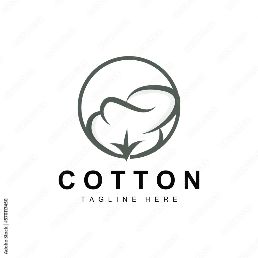 Cotton Logo, Soft Cotton Flower Design Vector Natural Organic Plants Apparel Materials And Beauty Textiles Cotton Logo, Soft Cotton Flower Design Vector Natural Organic Plants Apparel Materials And Beauty Textiles