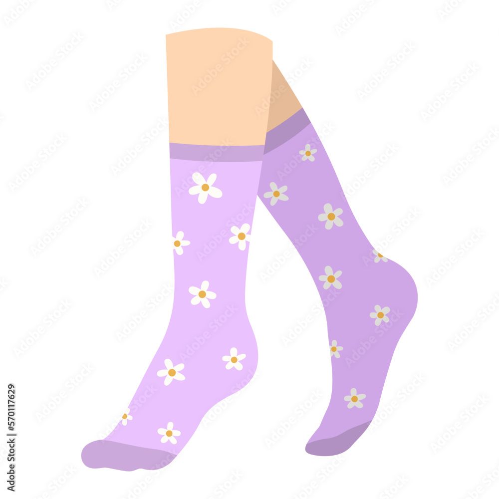 Human legs with stylish socks on white background Human legs with stylish socks on white background