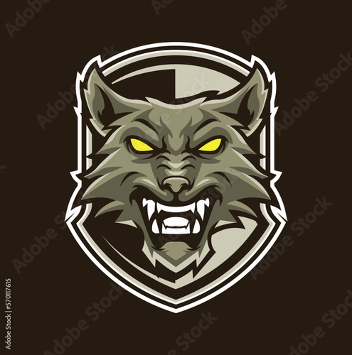 Vector wolf mascot logo template for esport and sport logo team