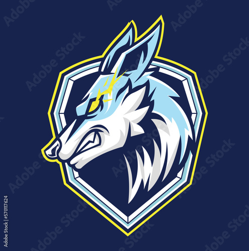 Vector wolf mascot logo template for esport and sport logo team
