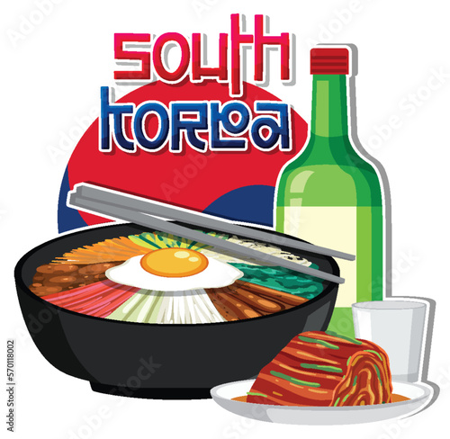 Korean traditional food vector