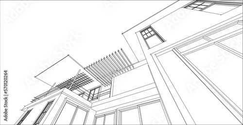 Abstract architecture arch 3d illustration