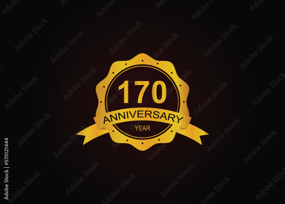 170th golden anniversary logo with ring and ribbon. 170th golden anniversary logo with ring and ribbon.