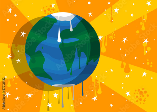 Planet Earth Graffiti. Abstract modern street art decoration illustration performed in urban painting style.