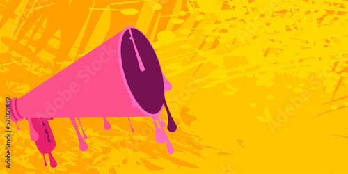 Megaphone Graffiti. Abstract modern Loudspeaker street art decoration performed in urban painting style.