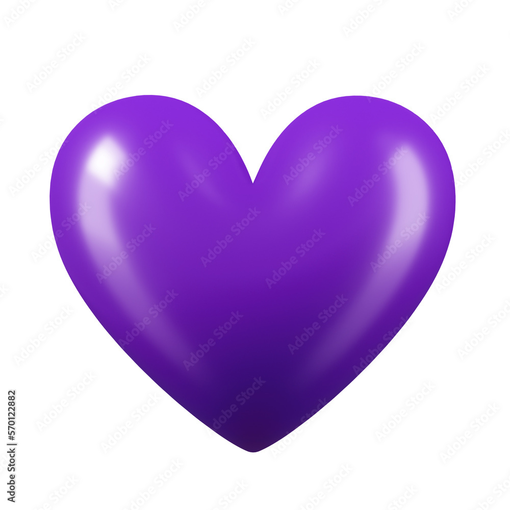 purple heart isolated on transparent background