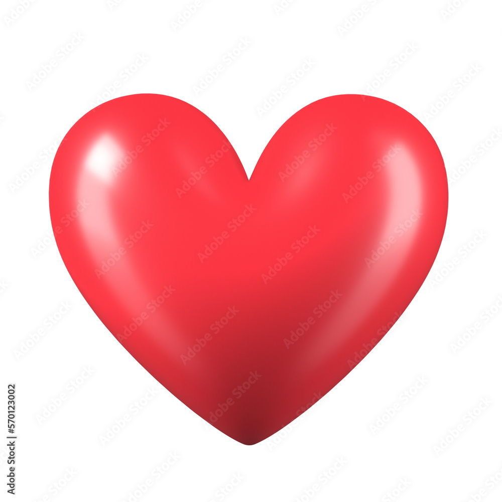 red heart isolated on transparent background