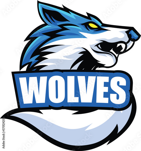 Vector wolf mascot logo template for sport logo team