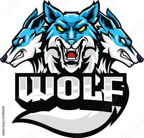 Vector wolf mascot logo template for sport logo team