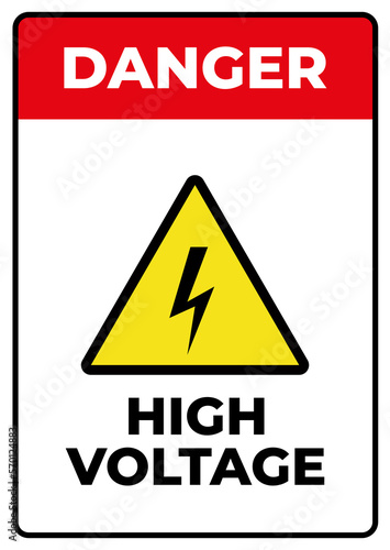 High voltage sign board printable vector