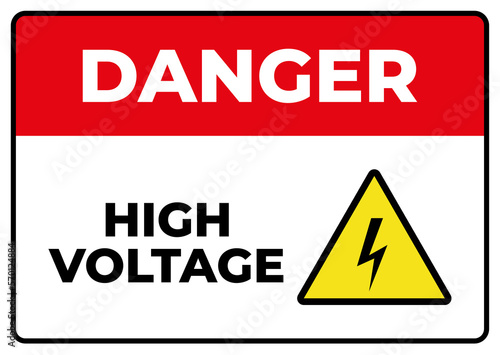 High voltage sign board printable vector