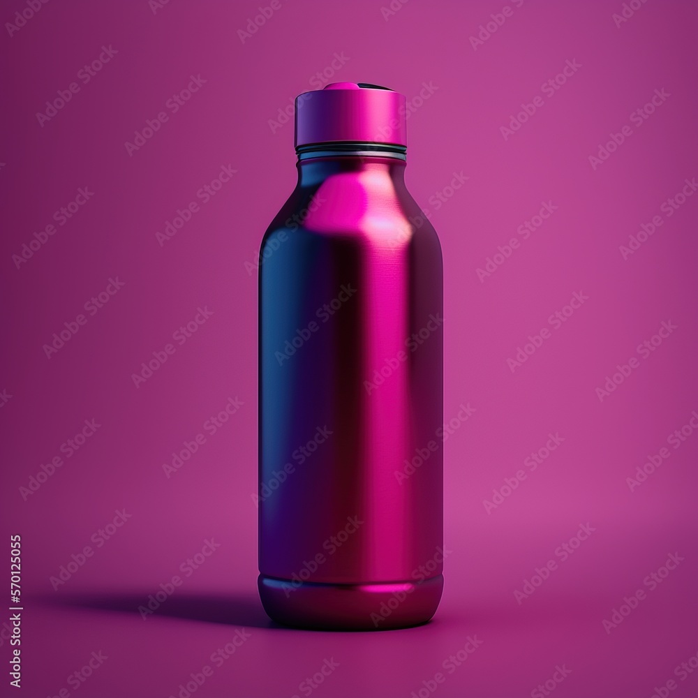 magenta purple bottle on a magenta background, clean and minimalist design generative ai magenta purple bottle on a magenta background, clean and minimalist design generative ai