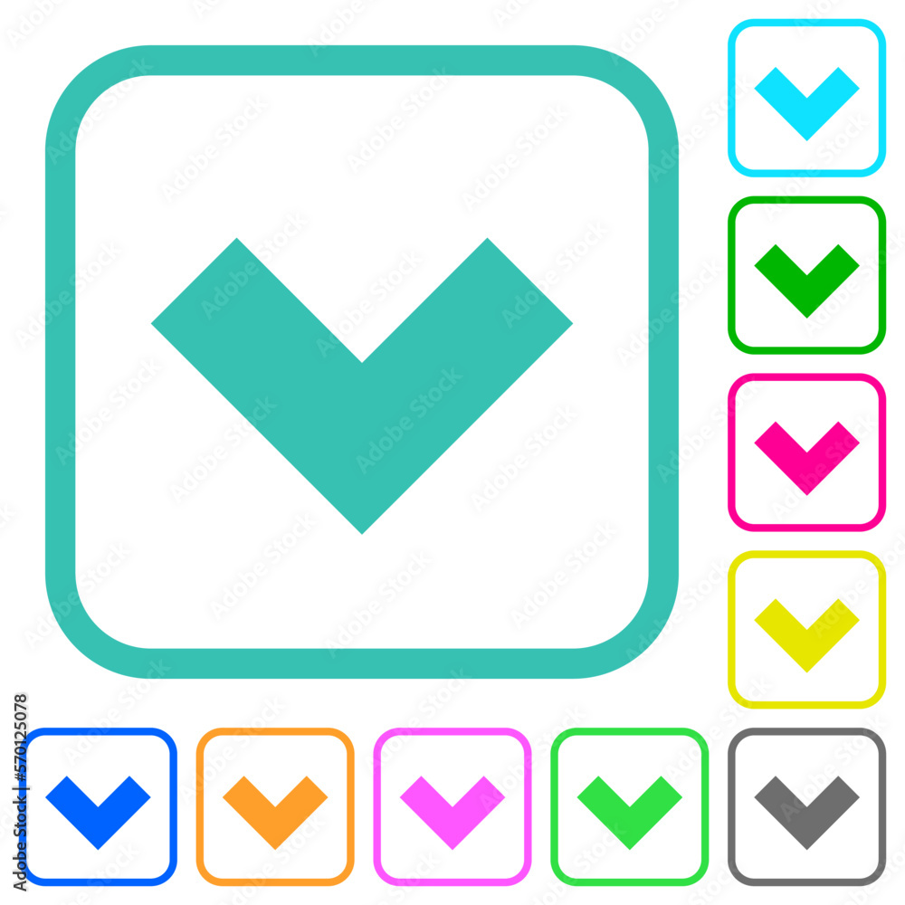 Bottom angle arrow solid vivid colored flat icons Bottom angle arrow solid vivid colored flat icons