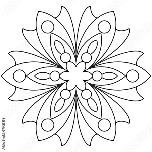 Elegant Simple Mandala Flower Design. Easy mandala art intricate lines patterns wall art  invitations  branding   designs  basic mandalas Coloring Book page  adults  seniors  beginners  drawing