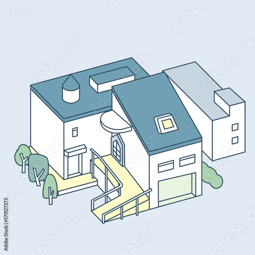 スロープのある建物