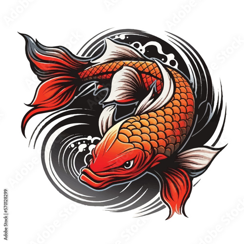 Wallpaper Mural koi fish with beautiful japanese style Torontodigital.ca