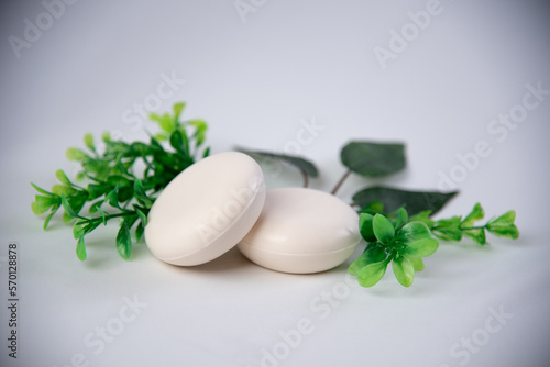 soap and green leaves