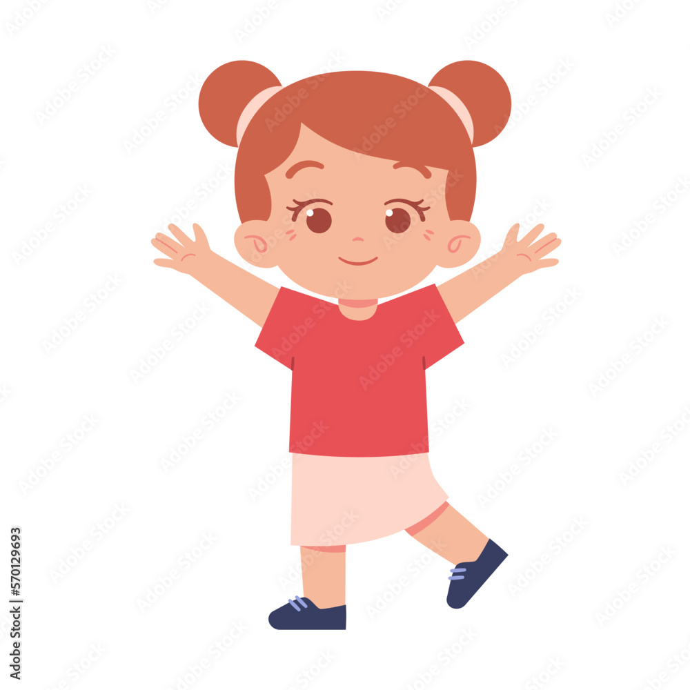 Little Girl character. Elementary School Kids Wearing Uniform Illustration Little Girl character. Elementary School Kids Wearing Uniform Illustration