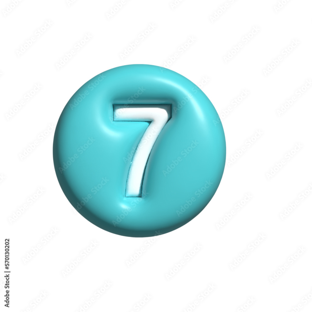 Free vector 3d style bullet points number seven Free vector 3d style bullet points number seven