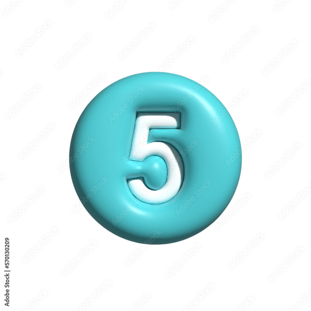 Free vector 3d style bullet points number five Free vector 3d style bullet points number five