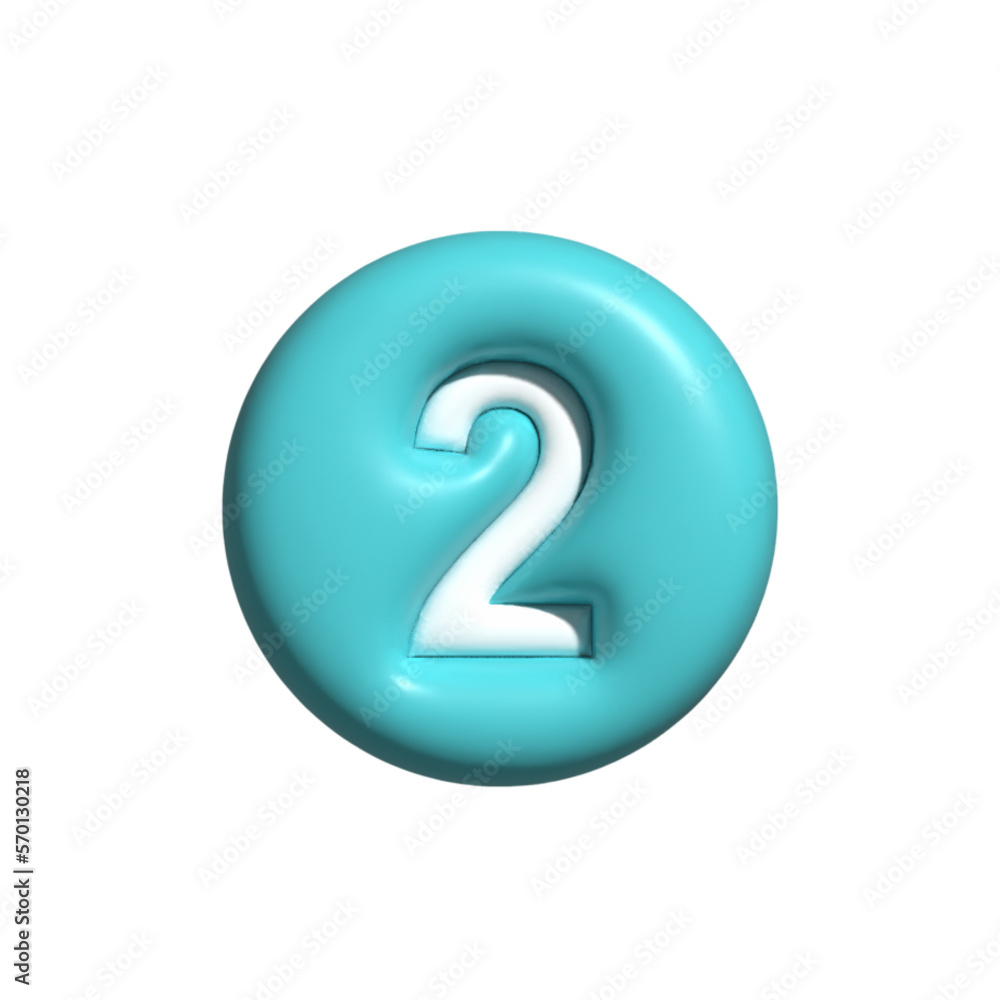 Free vector 3d style bullet points number two Free vector 3d style bullet points number two