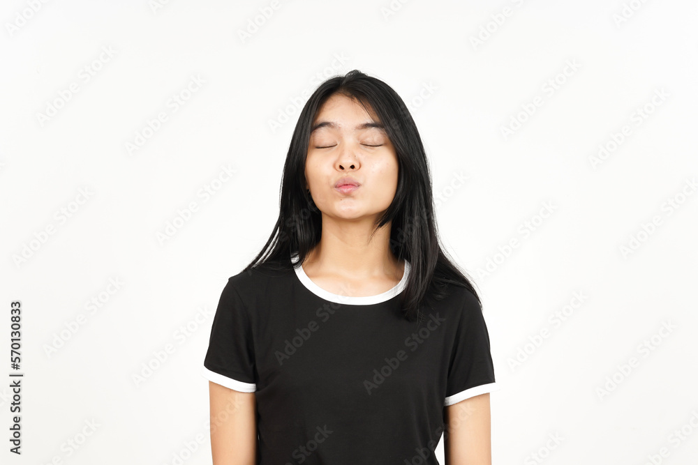 Blowing Kiss To You of Beautiful Asian Woman Isolated On White Background Blowing Kiss To You of Beautiful Asian Woman Isolated On White Background