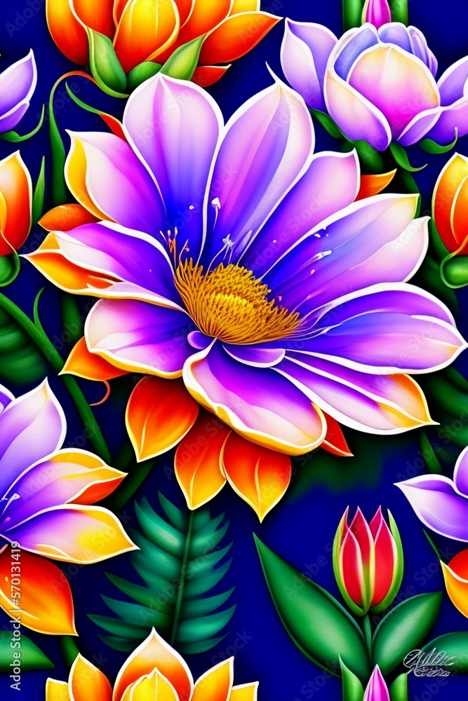 Naklejka premium Statice flower in a watercolor style, created with Generative AI technology